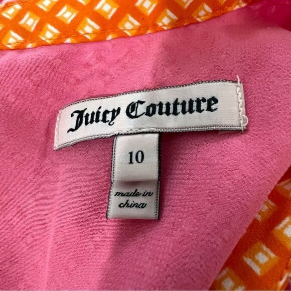 ‎Juicy Couture Pink/Orange Sleeveless Tie Neck Shift Dress -- 10 - Picture 9 of 11